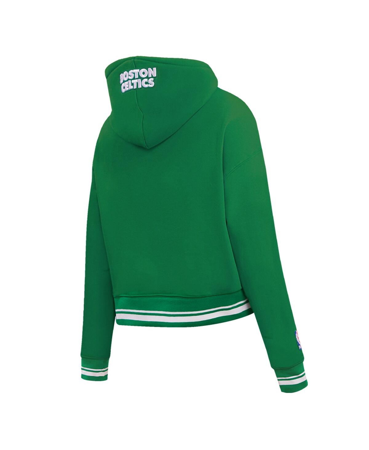 Shop Pro Standard Women's  Kelly Green Boston Celtics Script Tail Cropped Pullover Hoodie