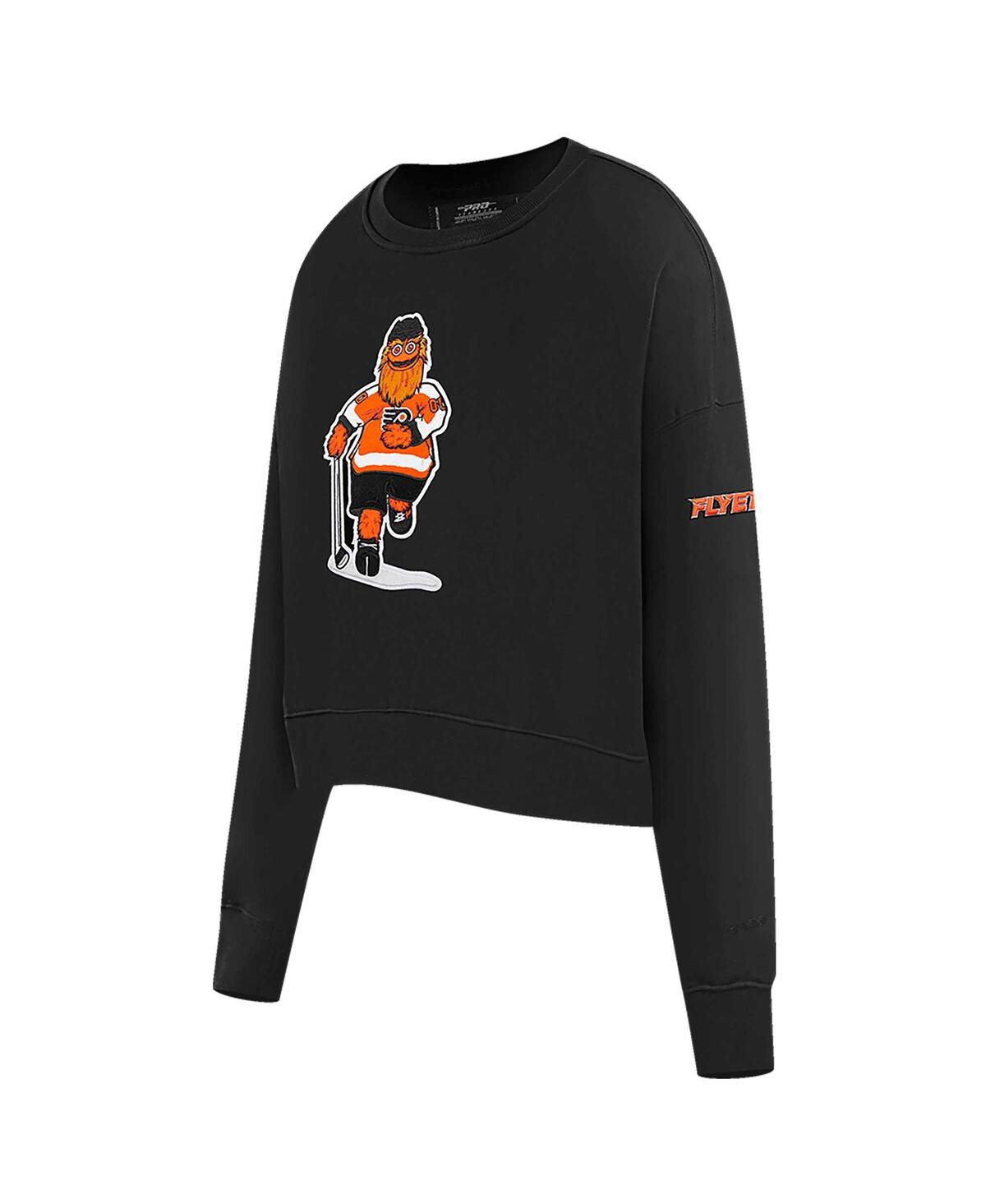 Shop Pro Standard Women's  Black Philadelphia Flyers Mascot Crewneck Pullover Sweatshirt