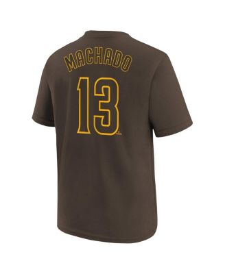 Big Boys Manny Machado Brown San Diego Padres Home Player Name and Number T-shirt