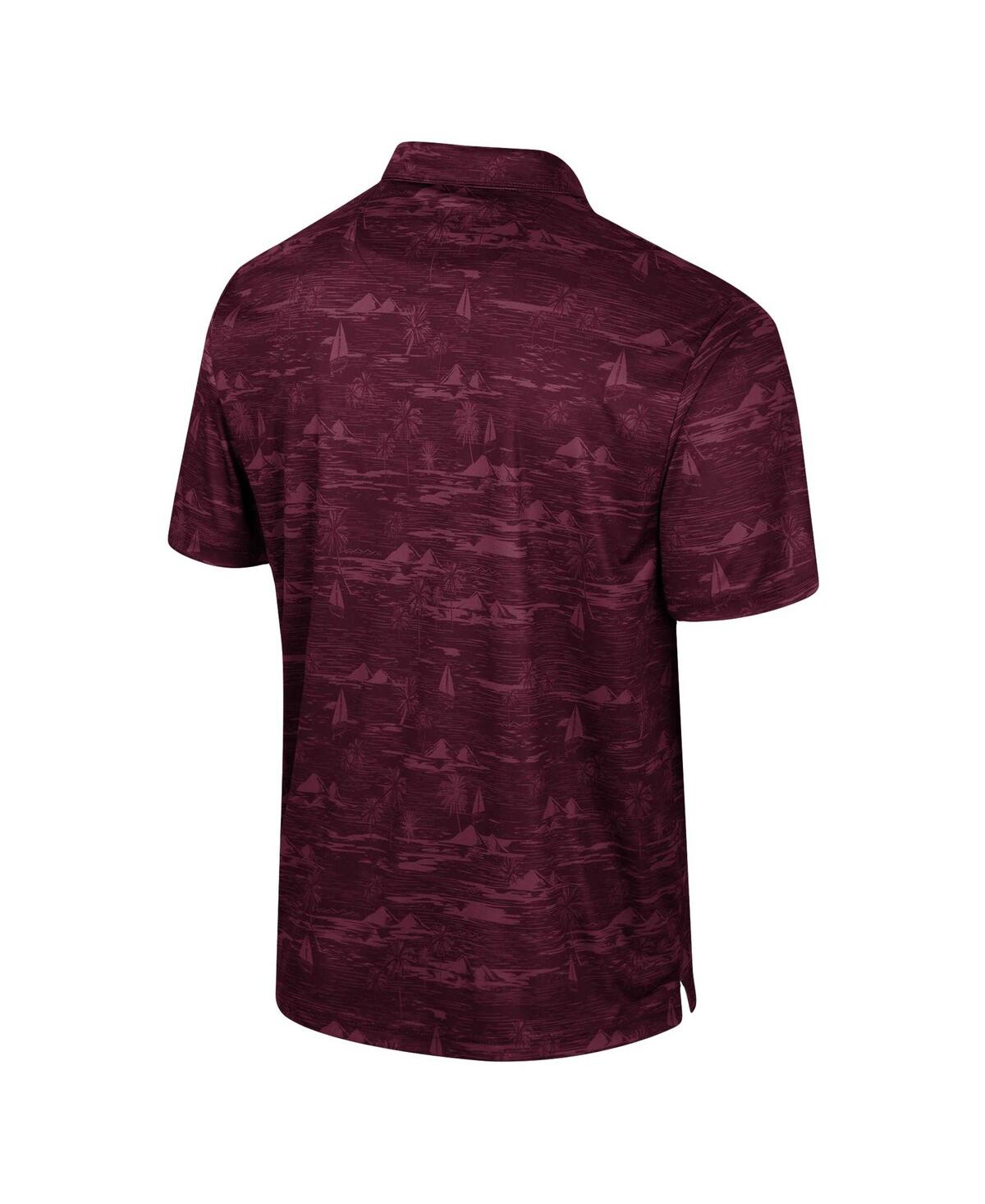 Shop Colosseum Men's  Maroon Mississippi State Bulldogs Daly Print Polo Shirt