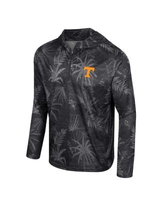 Men's Black Tennessee Volunteers Palms Printed Lightweight Quarter-Zip Hooded Top