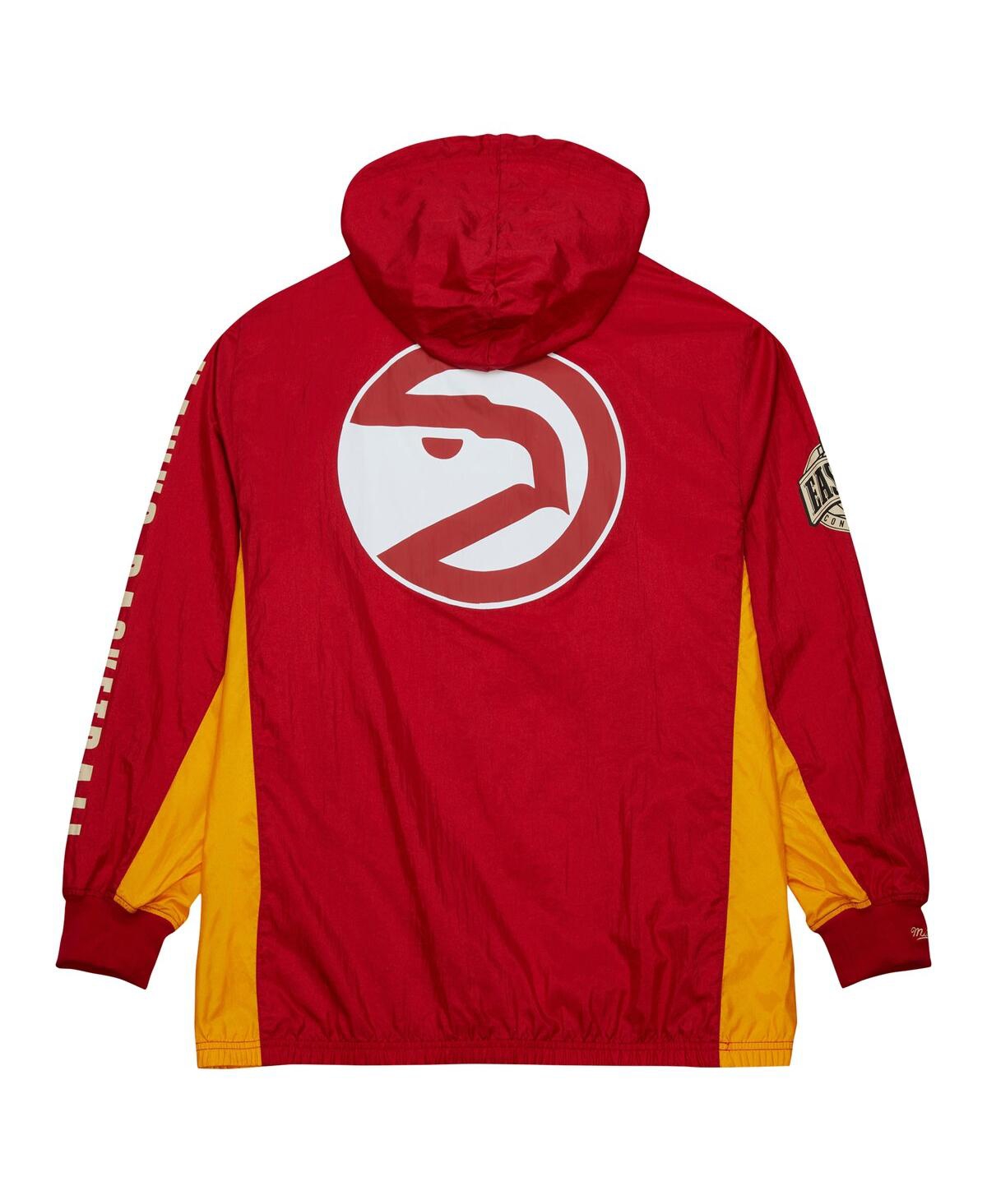 Mitchell & Ness Men's  Red Distressed Atlanta Hawks Team Og 2.0 Vintage-like Logo Anorak Windbreaker In Red