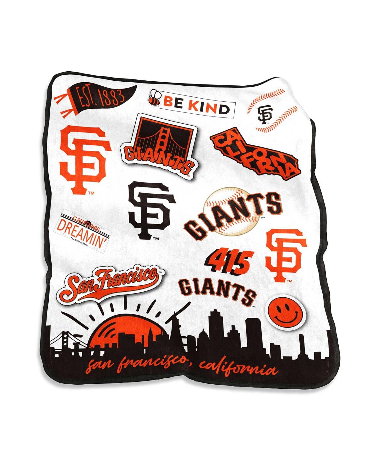 Logo Brands San Francisco Giants 50'' X 60'' Native Raschel Plush Throw Blanket In Orange