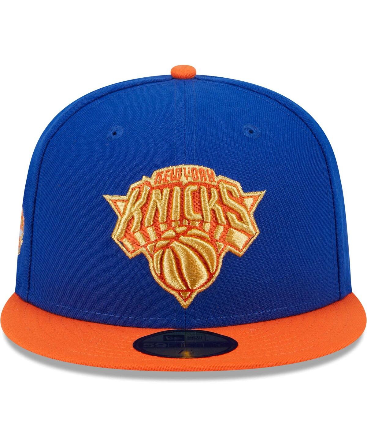 Shop New Era Men's  Blue, Orange New York Knicks Gameday Gold Pop Stars 59fifty Fitted Hat In Blue,orange