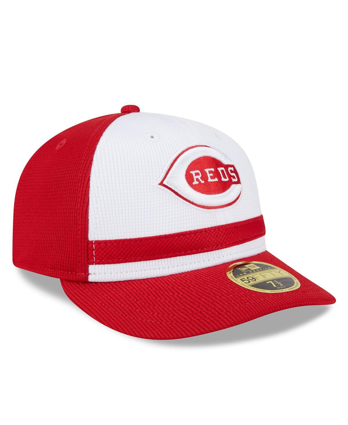 New Era White Cincinnati Reds 2024 Batting Practice Low Profile 59fifty Fitted Hat In White