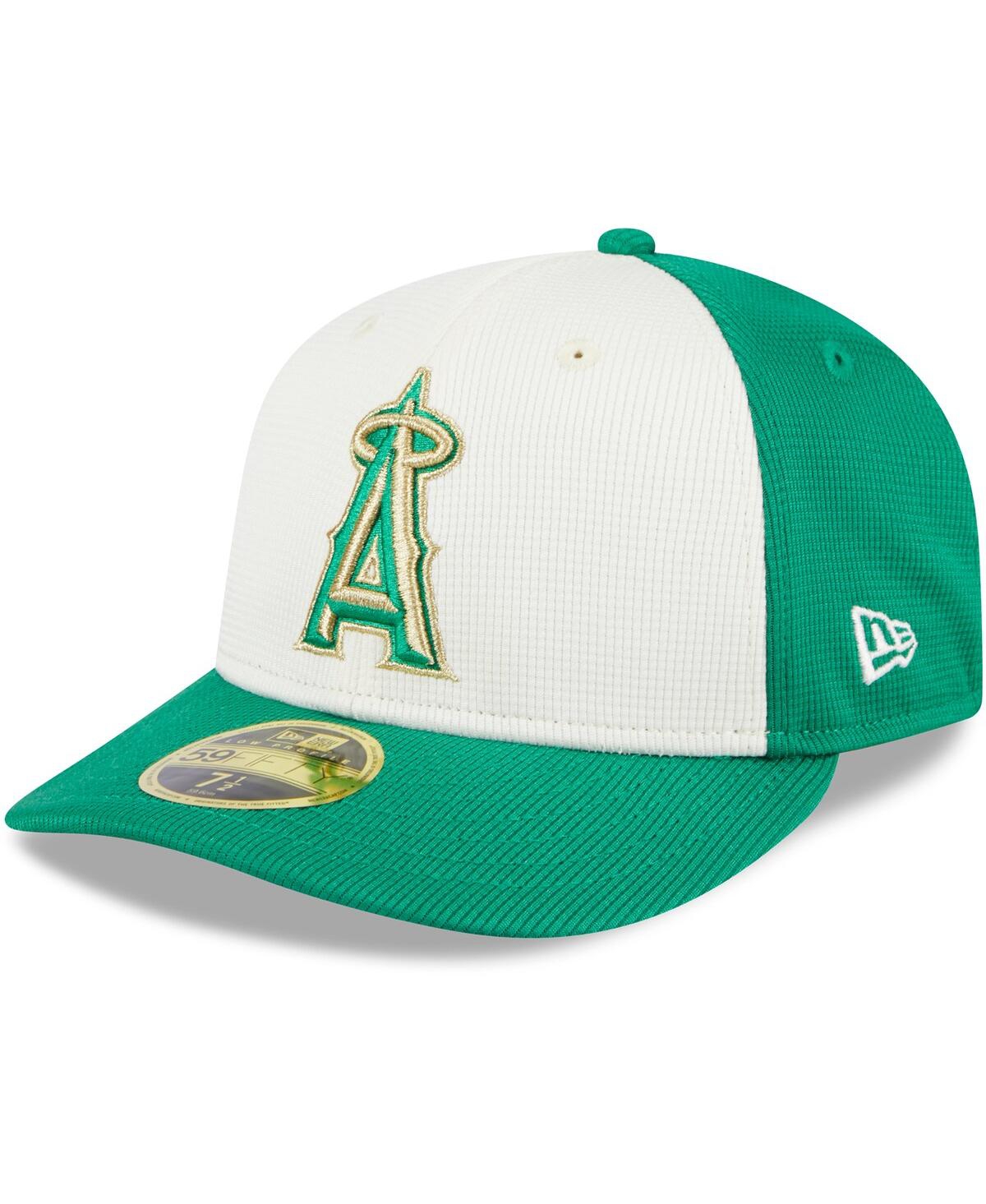 Shop New Era Men's  White, Green Los Angeles Angels 2024 St. Patrick's Day Low Profile 59fifty Fitted Hat In White,green