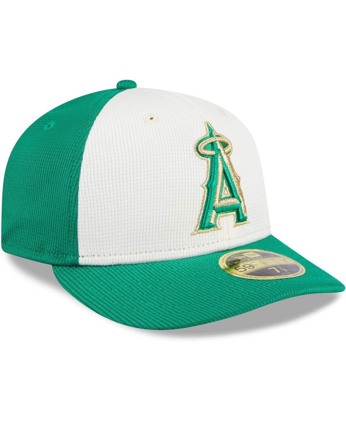 Shop New Era Men's  White, Green Los Angeles Angels 2024 St. Patrick's Day Low Profile 59fifty Fitted Hat In White,green