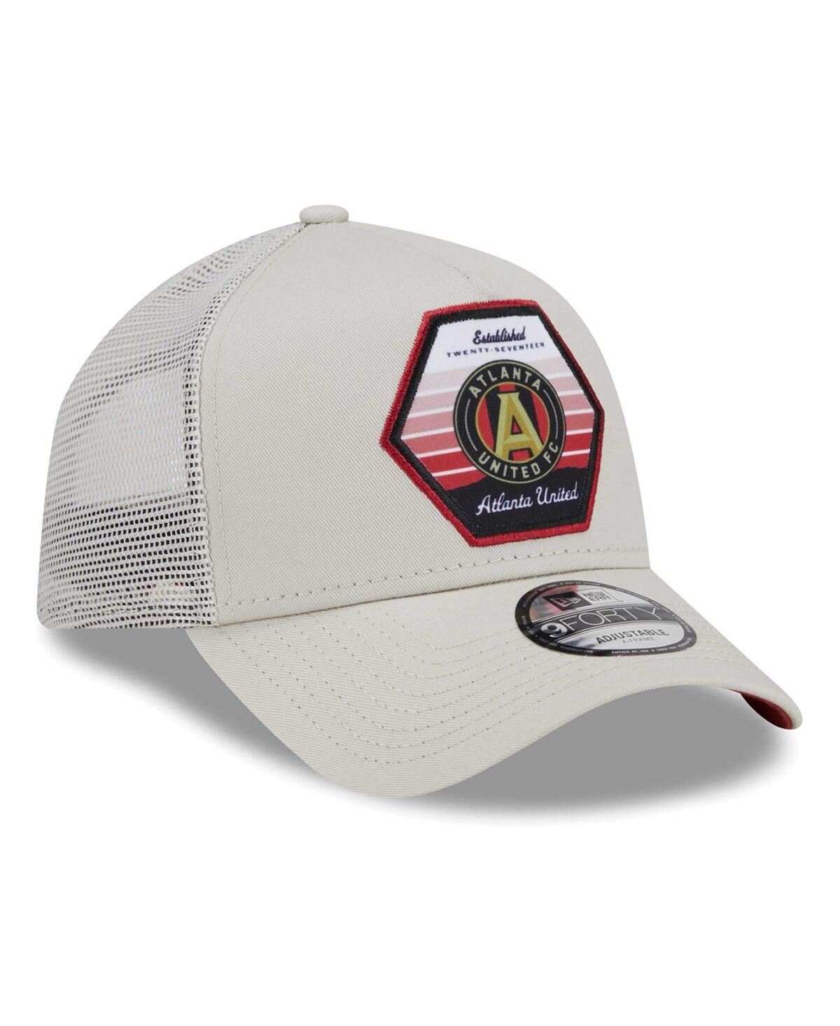 New Era Men's  Cream Atlanta United Fc Established Patch 9forty A-frame Trucker Adjustable Hat In Cream