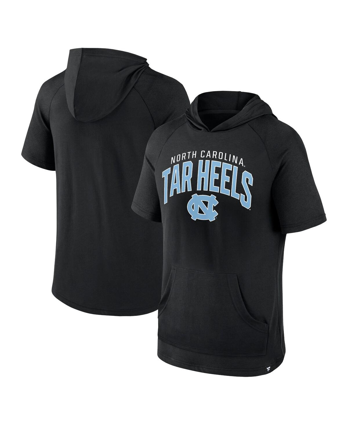 Fanatics Men's  Black North Carolina Tar Heels Double Arch Raglan Short Sleeve Hoodie T-shirt