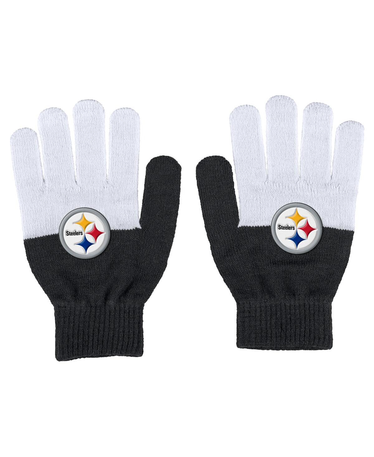 Wear By Erin Andrews Women's  Pittsburgh Steelers Color-block Gloves In Multi