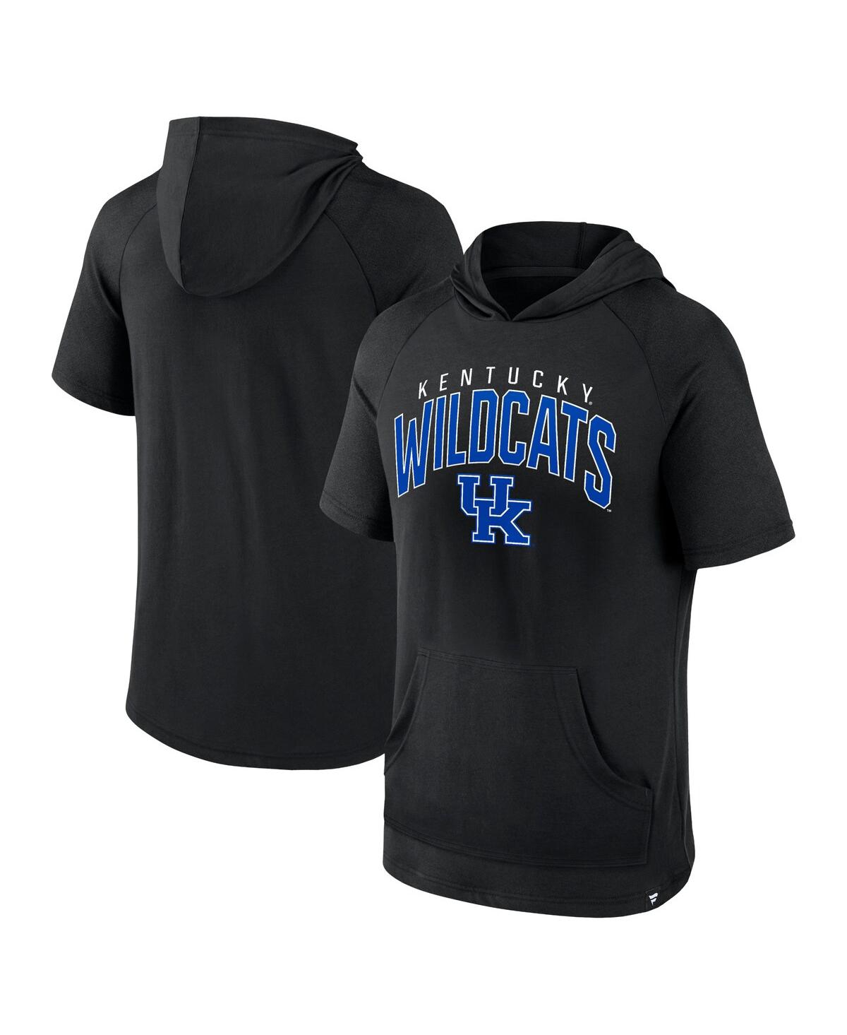 Fanatics Men's  Black Kentucky Wildcats Double Arch Raglan Short Sleeve Hoodie T-shirt