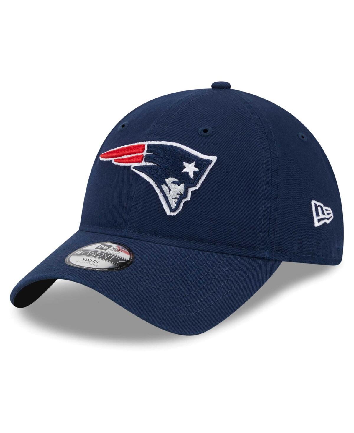 New Era Kids' Youth Boys And Girls  Navy New England Patriots Main Core Classic 2.0 9twenty Adjustable Hat