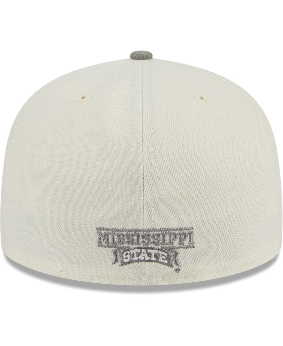 Men's New Era Gray Mississippi State Bulldogs Chrome & Concrete 59FIFTY Fitted Hat - Gray