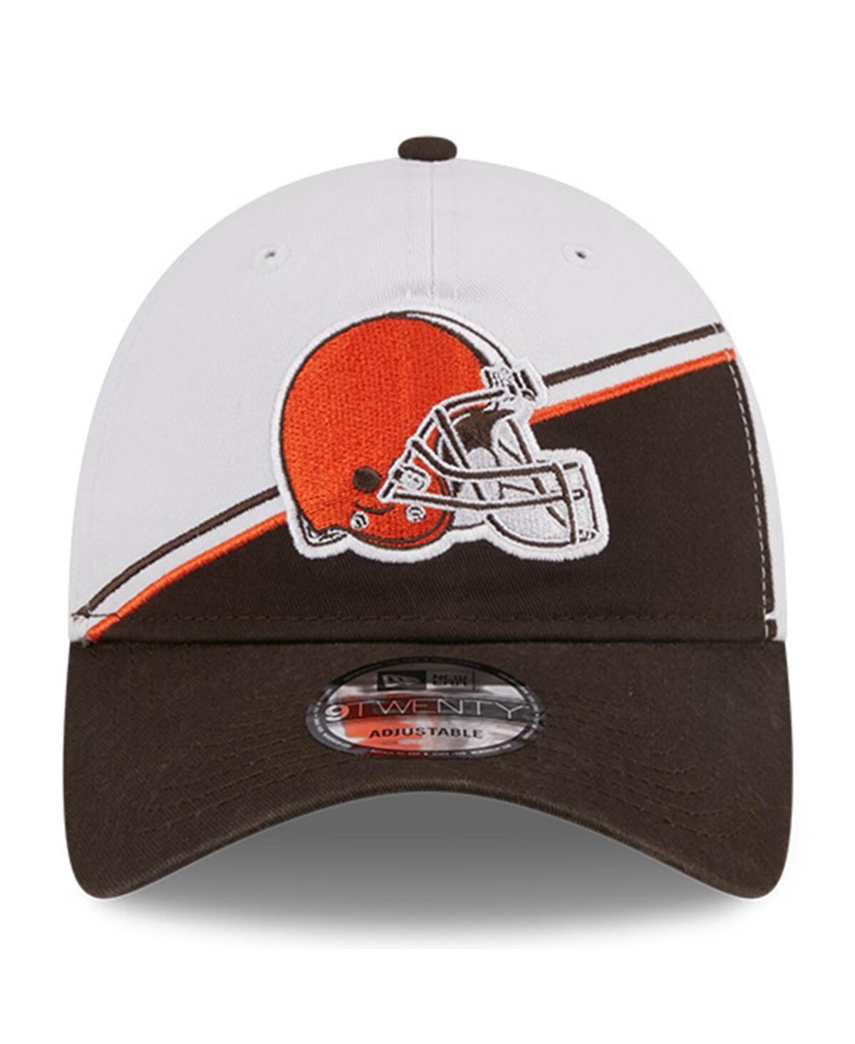Shop New Era Men's  White, Brown Cleveland Browns 2023 Sideline 9twenty Adjustable Hat In White,brown
