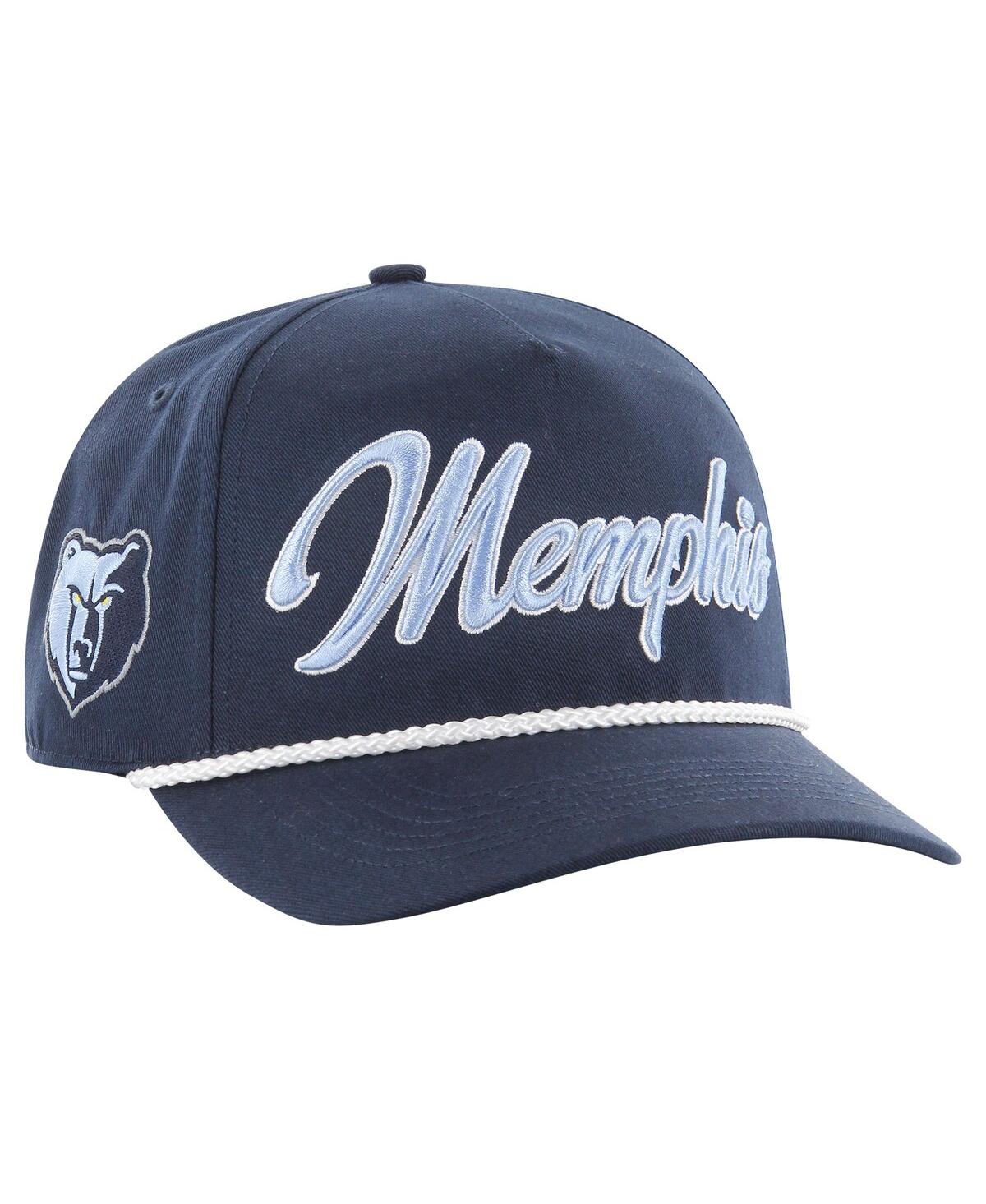 47 Brand Men's ' Navy Memphis Grizzlies Overhand Logo Hitch Adjustable Hat