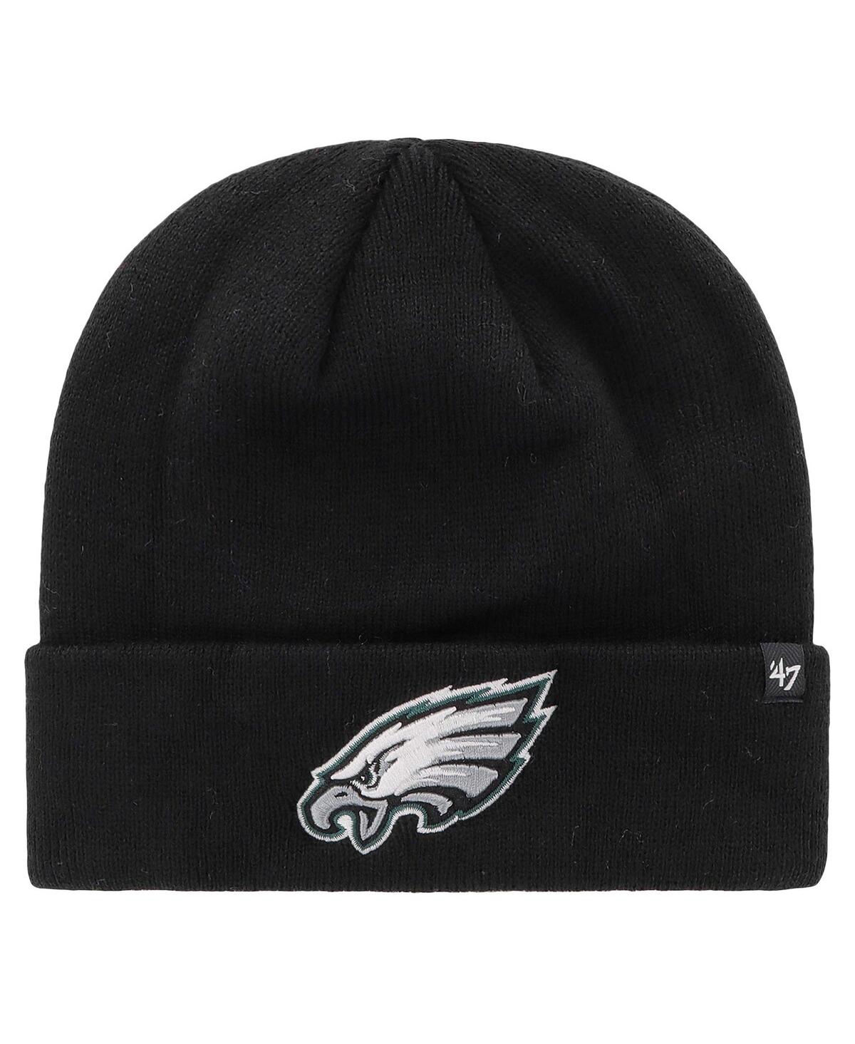 47 Brand Men's ' Black Philadelphia Eagles Primary Cuffed Knit Hat