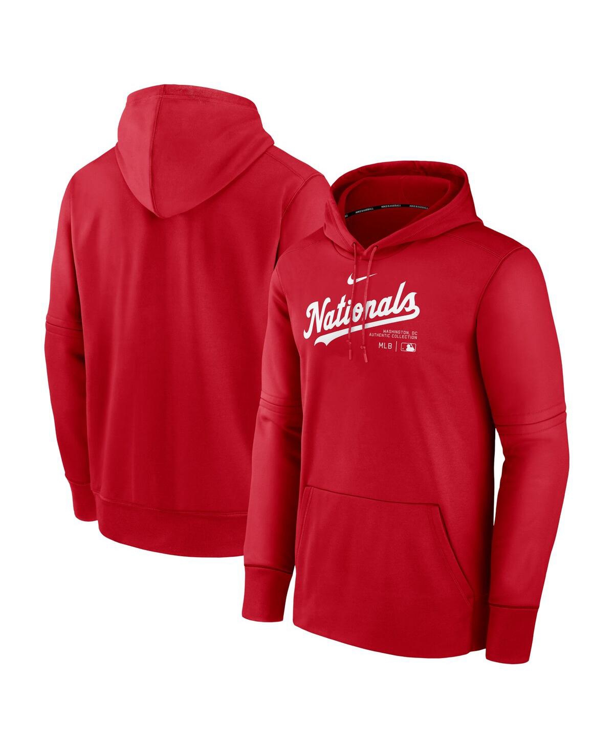 Nike Men's  Red Washington Nationals Authentic Collection Practice Performance Pullover Hoodie