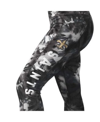Women's Black New Orleans Saints Aubrey Tie-Dye Leggings