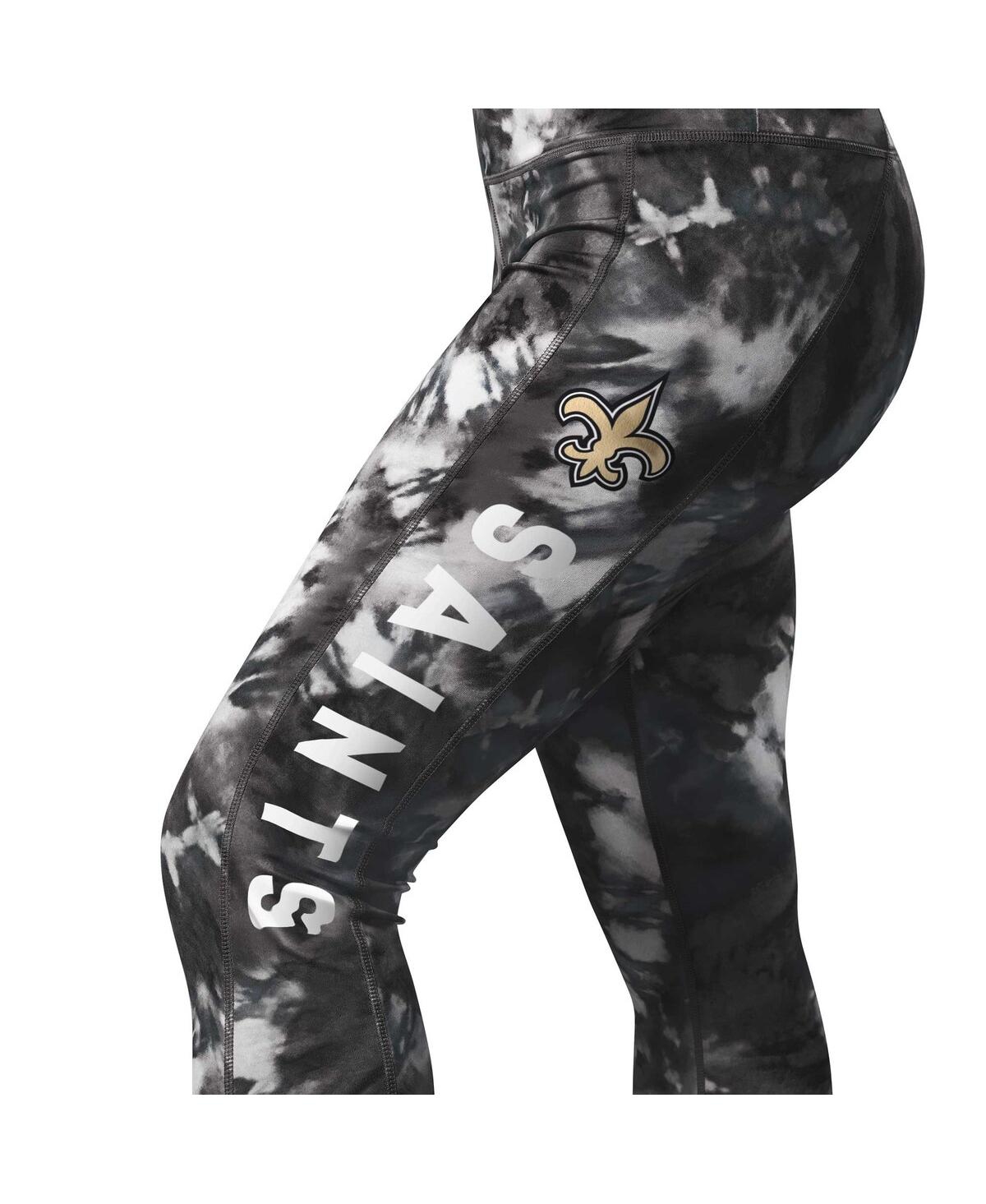 Shop Msx By Michael Strahan Women's  Black New Orleans Saints Aubrey Tie-dye Leggings