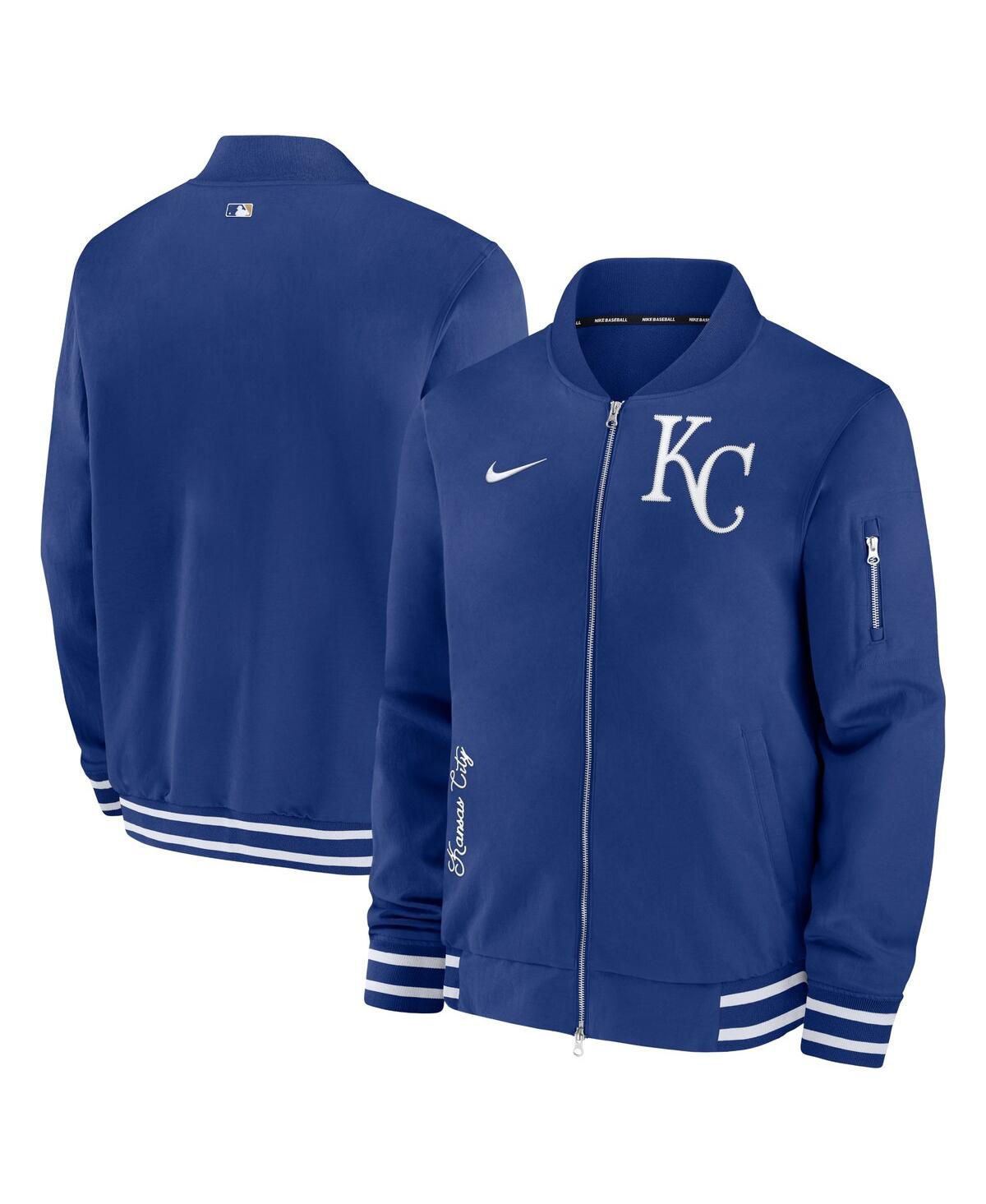 Nike Men's  Royal Kansas City Royals Authentic Collection Full-zip Bomber Jacket
