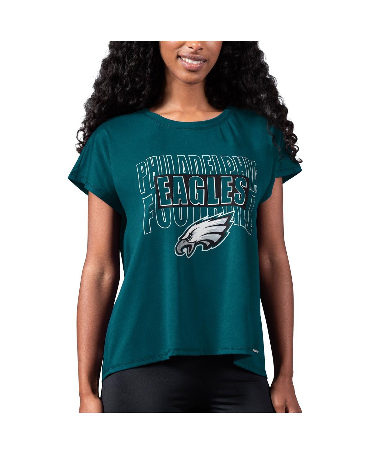 Msx By Michael Strahan Women's  Green Philadelphia Eagles Abigail Back Slit T-shirt