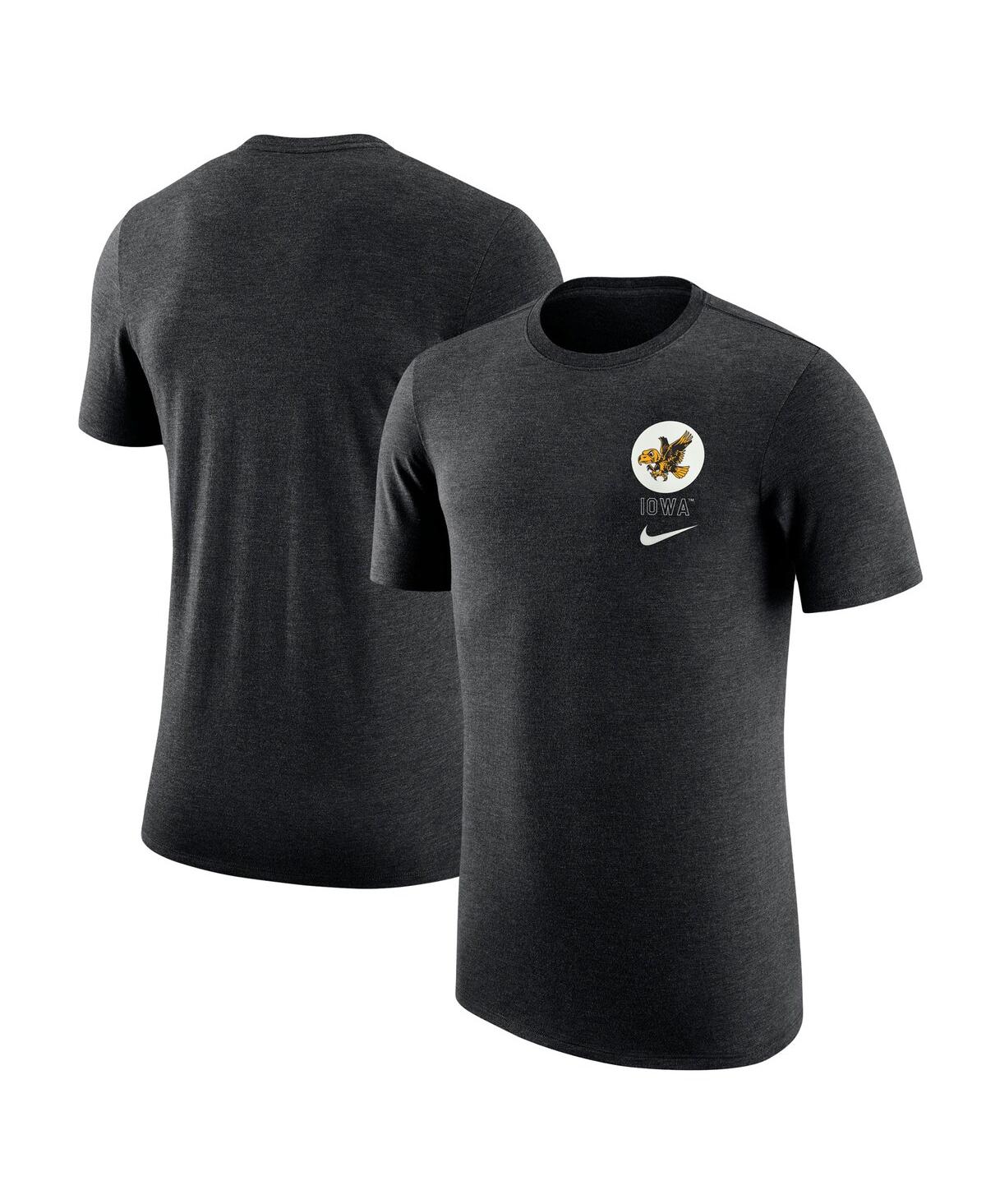 Shop Nike Men's  Black Distressed Iowa Hawkeyes Retro Tri-blend T-shirt