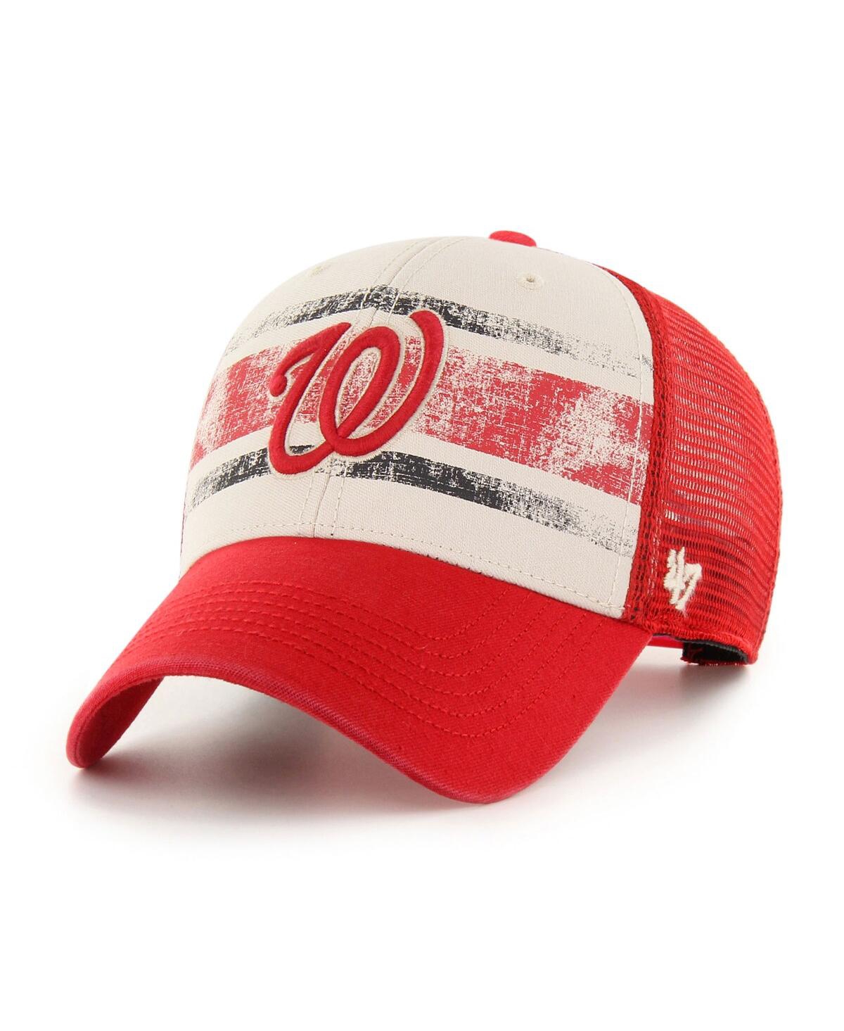 47 Brand Men's ' Red Distressed Washington Nationals Breakout Mvp Trucker Adjustable Hat
