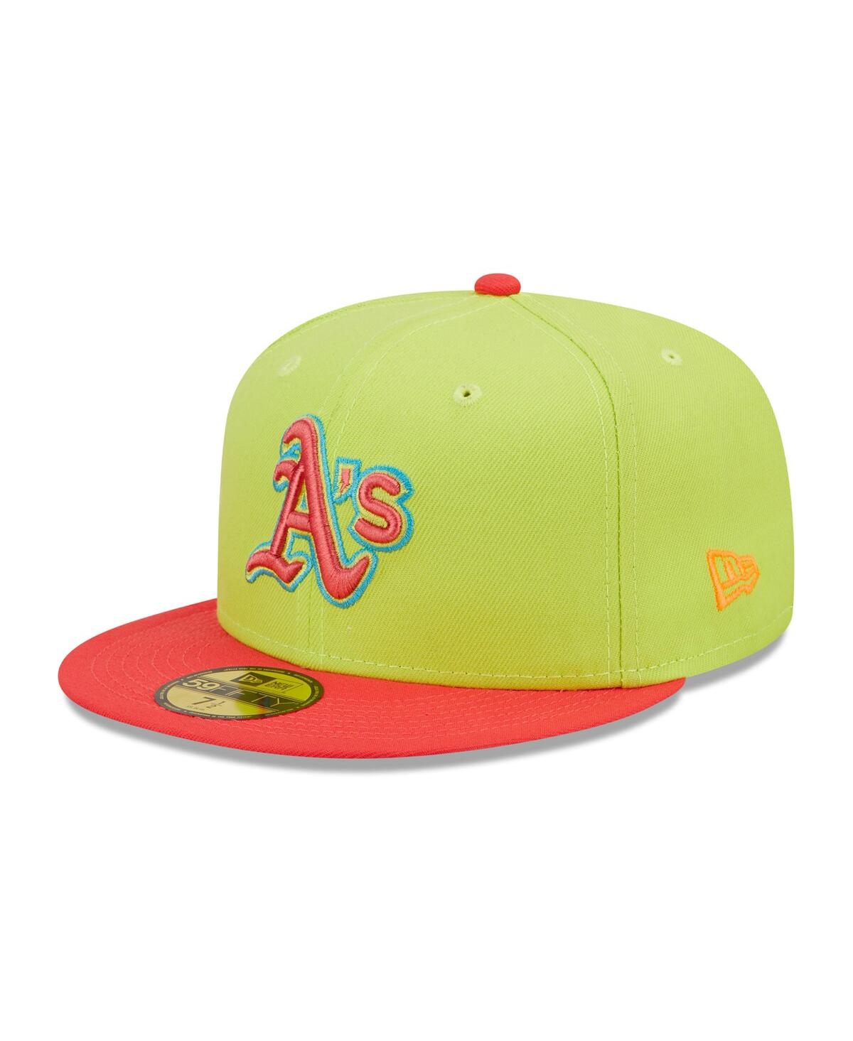 Men's New Era Red Oakland Athletics 50th Anniversary Cyber Highlighter 59FIFTY Fitted Hat - Red