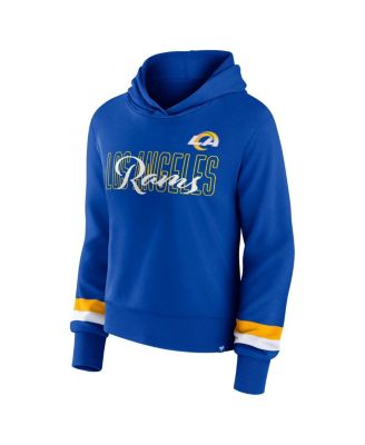 Women's Royal Los Angeles Rams Over Under Pullover Hoodie