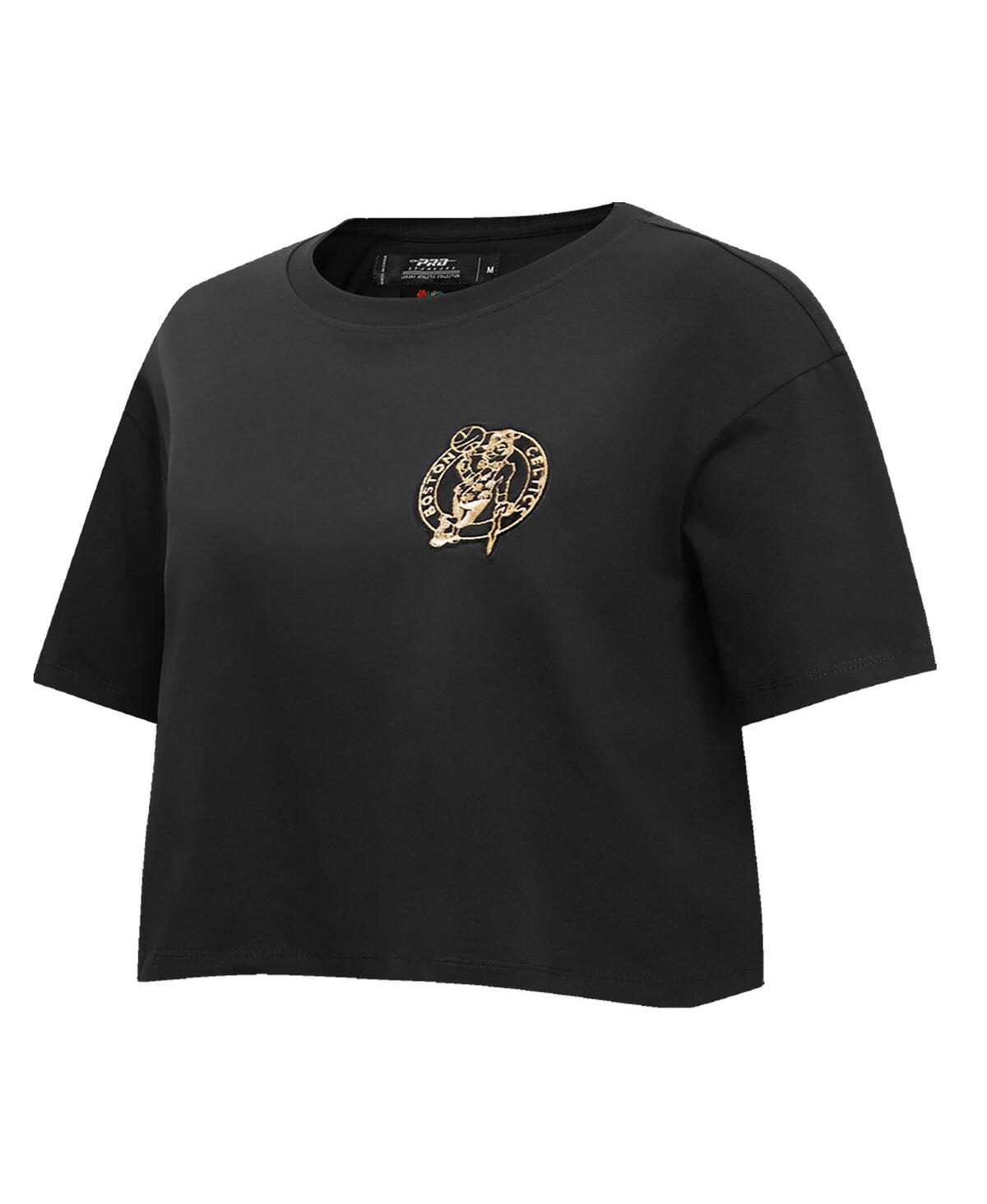 Shop Pro Standard Women's  Black Boston Celtics Holiday Glam Boxy T-shirt