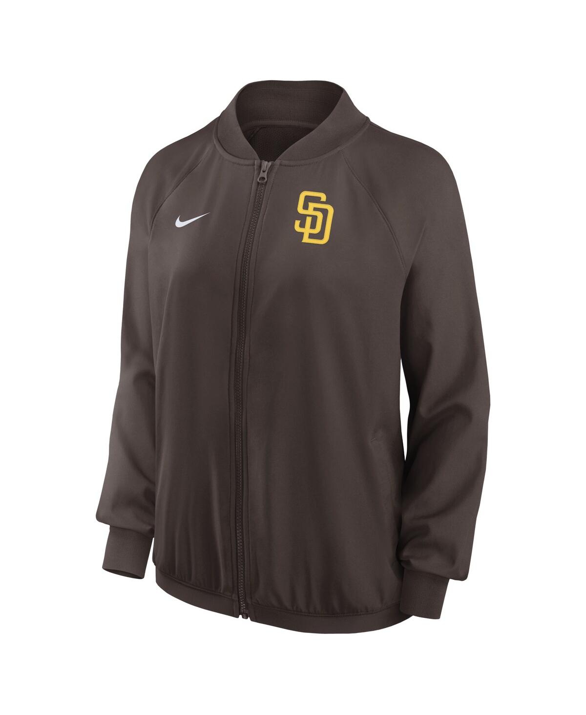 Shop Nike Women's  Brown San Diego Padres Authentic Collection Team Raglan Performance Full-zip Jacket