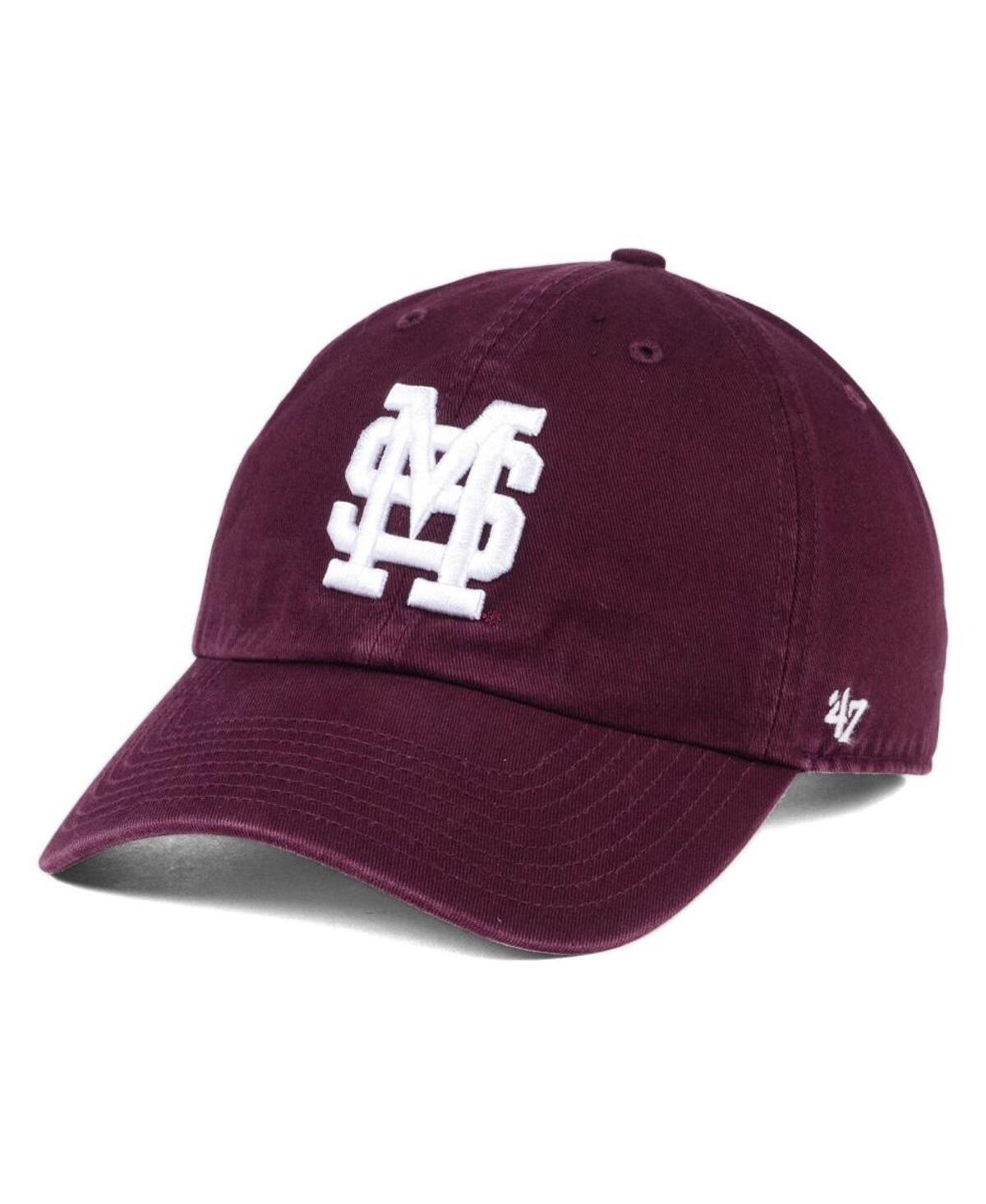 47 Brand Men's ' Maroon Distressed Mississippi State Bulldogs Vintage-like Clean Up Adjustable Hat