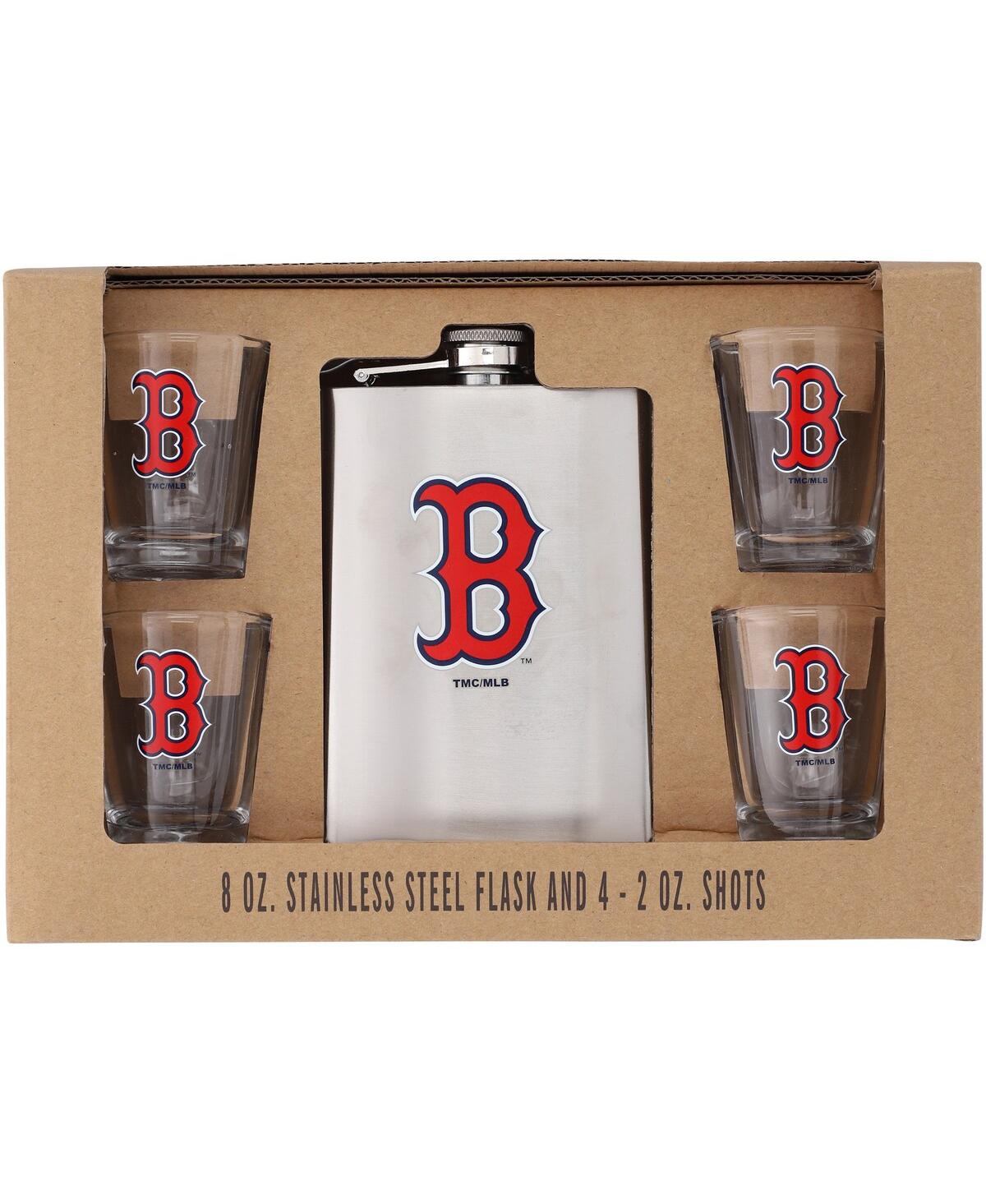 Memory Company Boston Red Sox 8 oz Stainless Steel Flask And 2 oz Shot Glass Set In Multi