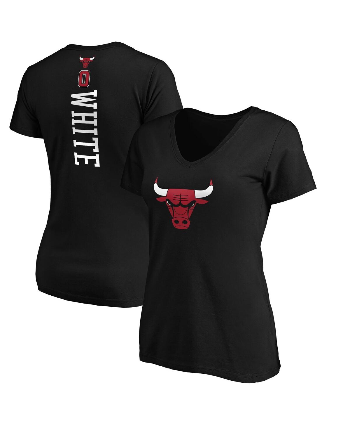 Fanatics Women's  Coby White Black Chicago Bulls Playmaker Name And Number V-neck T-shirt In Black
