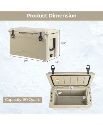 50 QT Rotomolded Cooler Portable Ice Chest Ice Retention for 5-7 Days