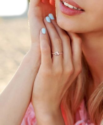 Morganite (5/8 ct. t.w.) & Diamond Accent Heart Ring in 18k Rose Gold Flash-Plated Sterling Silver