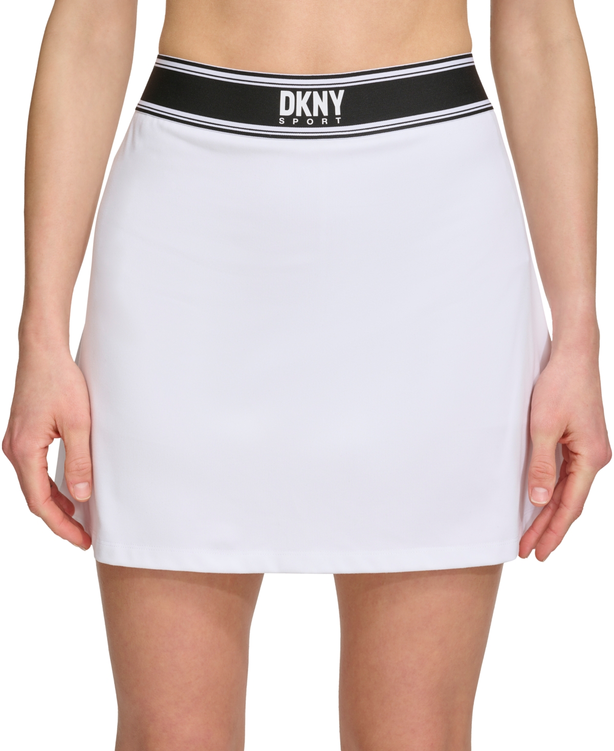 Shop Dkny Women's Logo-tape Mini-length Sports Skort In White