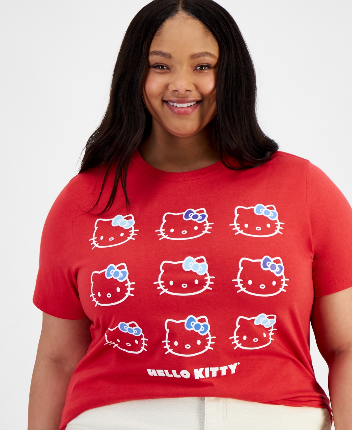 Shop Grayson Threads, The Label Trendy Plus Size Hello Kitty Graphic T-shirt In Red