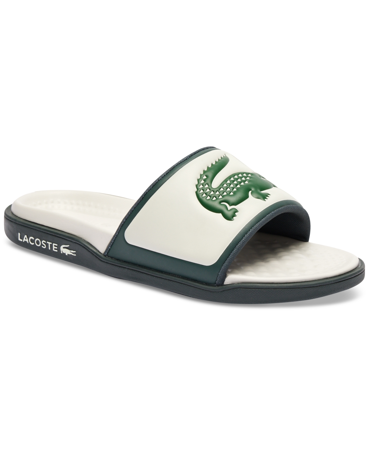 Lacoste Croco Slide Sandals White Green Crocodile Logo Lacoste Men main image 2