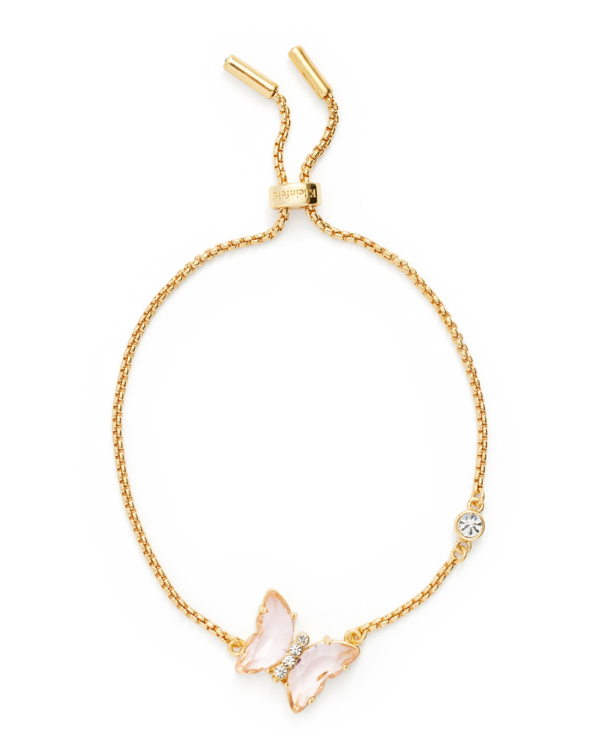 Faux Stone Butterfly Delicate Bracelet - Pink, Gold