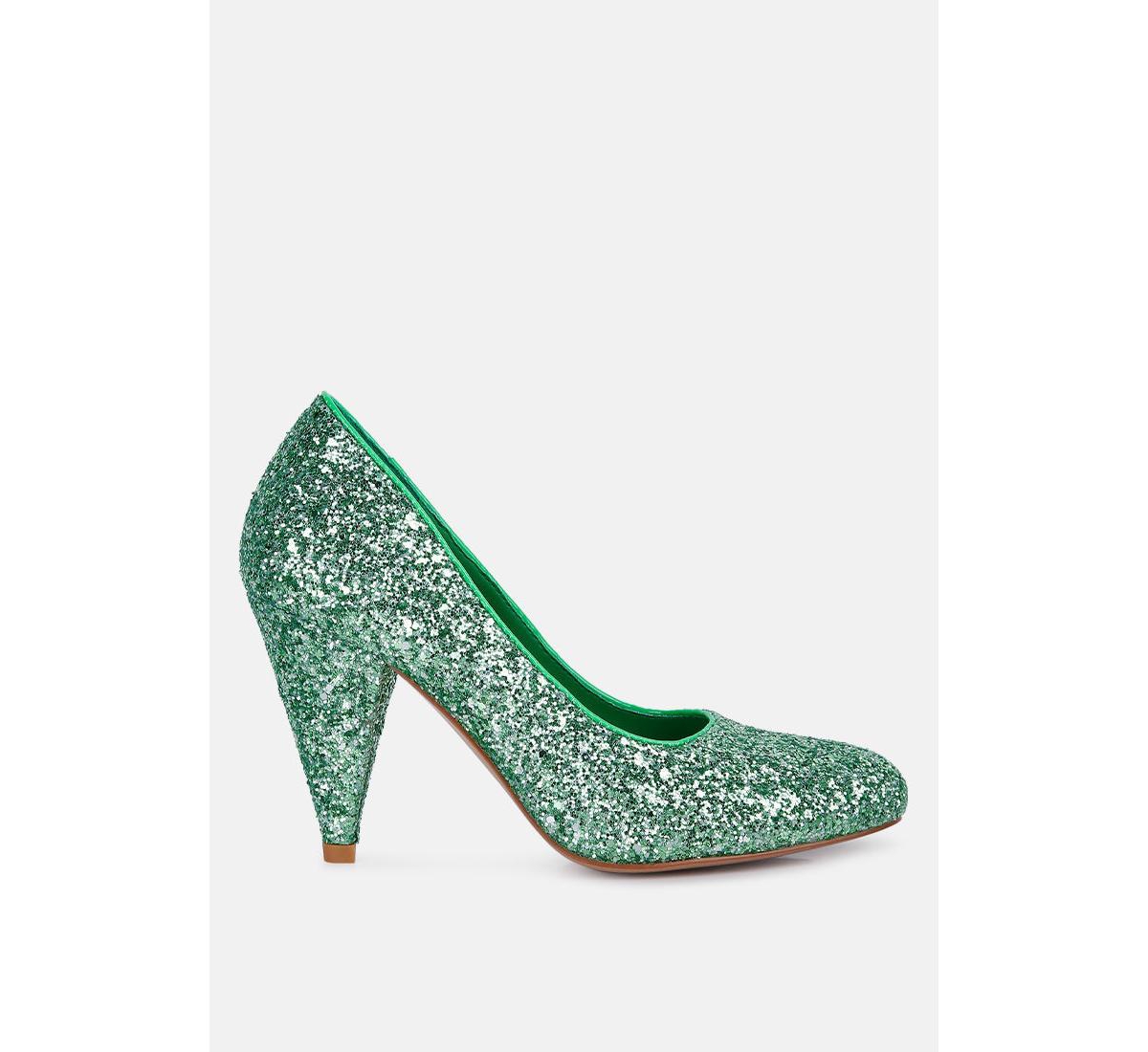 sugar plum glitter conical heel pumps - Green