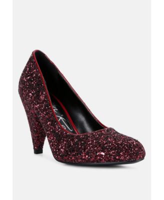 Sugar Plum Glitter Conical Heel Pumps
