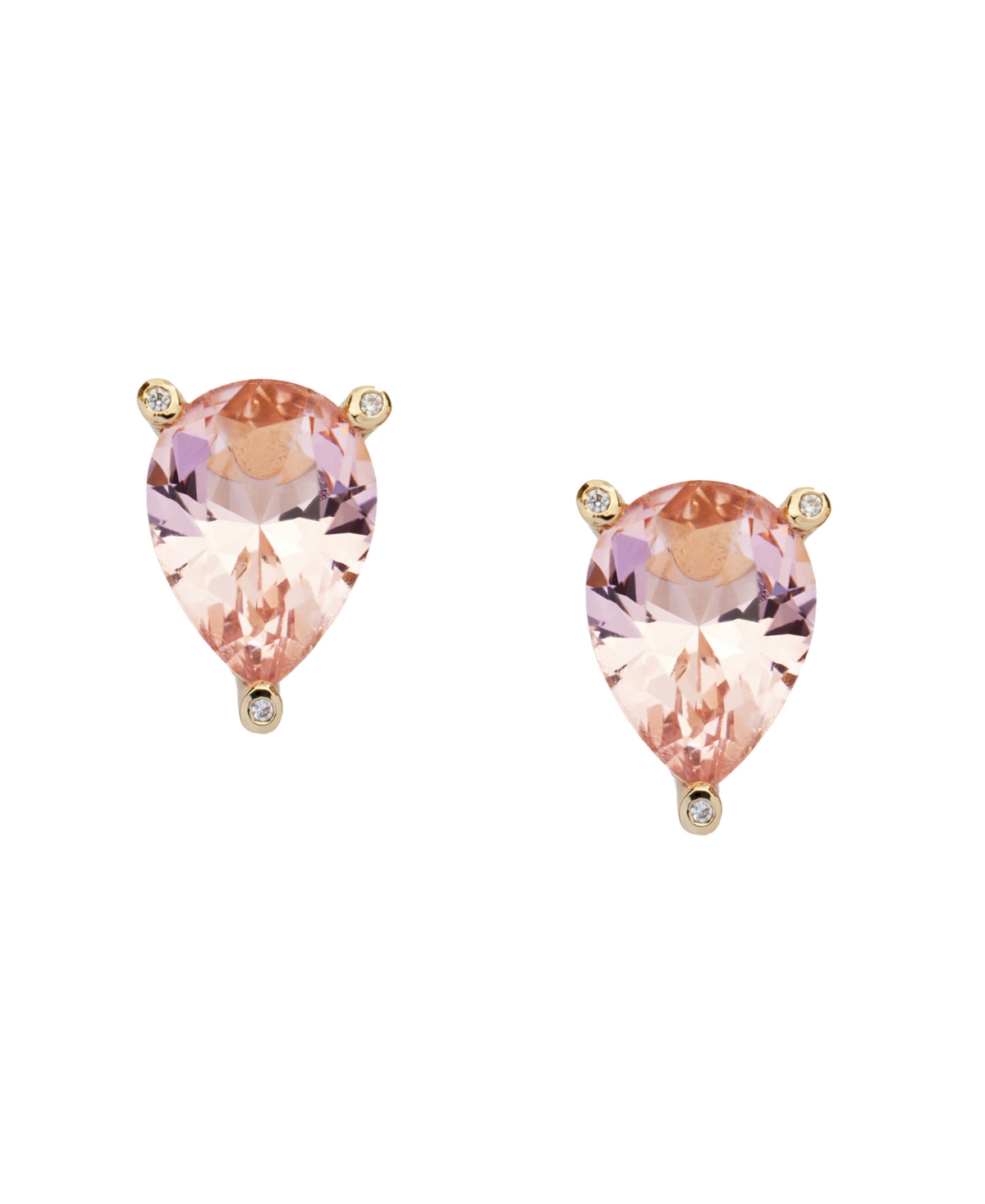 Shop Kleinfeld Cubic Zirconia Pear Cut Stud Earrings In Light Rose,gold