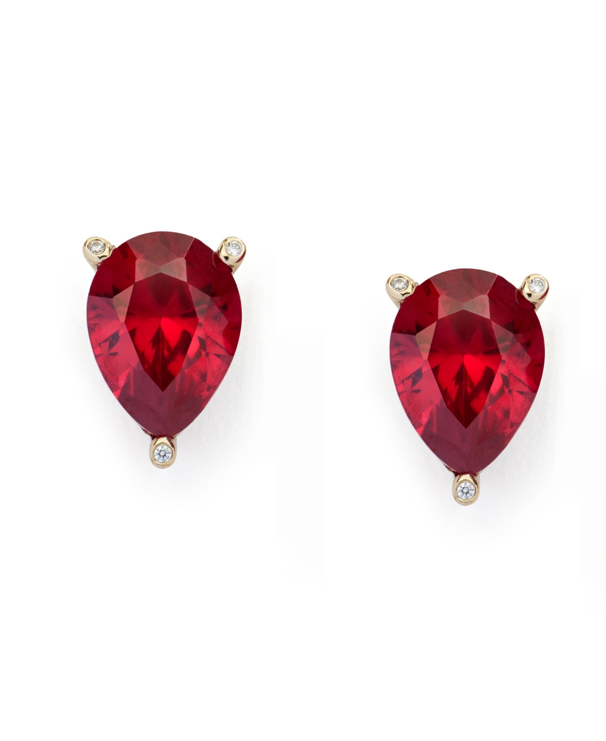 Kleinfeld Cubic Zirconia Pear Cut Stud Earrings In Red,gold