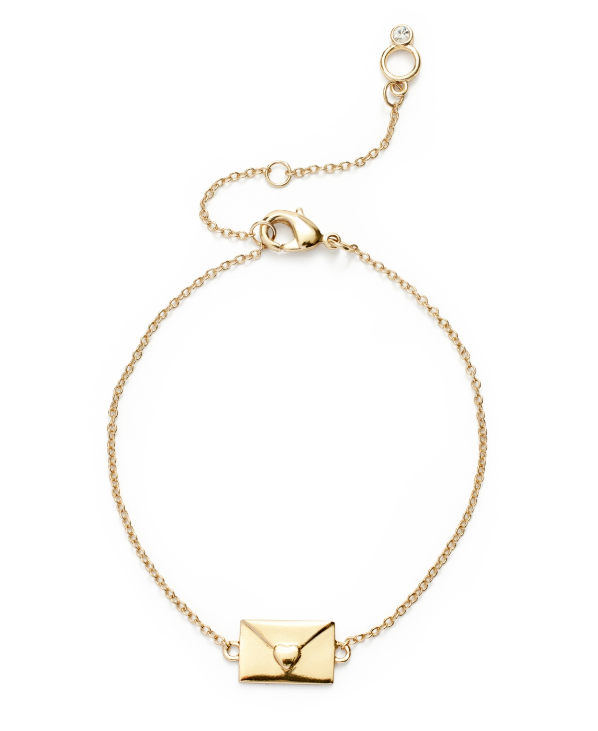 Kleinfeld Gold-tone Love Letter Charm Delicate Bracelet