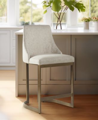 Bryce 26"H Upholstered Counter Stool with Metal Base