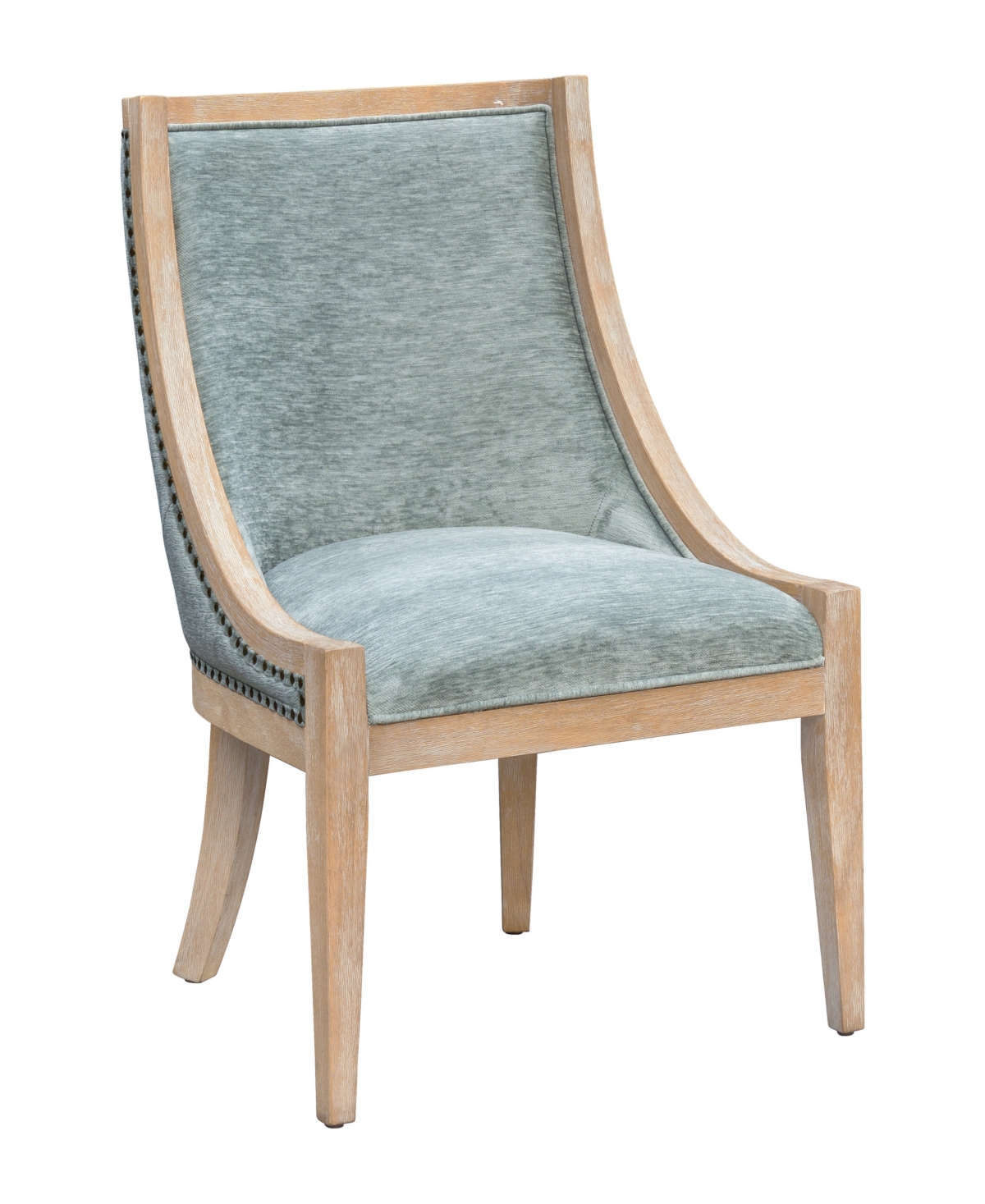Martha Stewart Collection Elmcrest Upholstered Dining Chair With Nailhead Trim In Soft Green