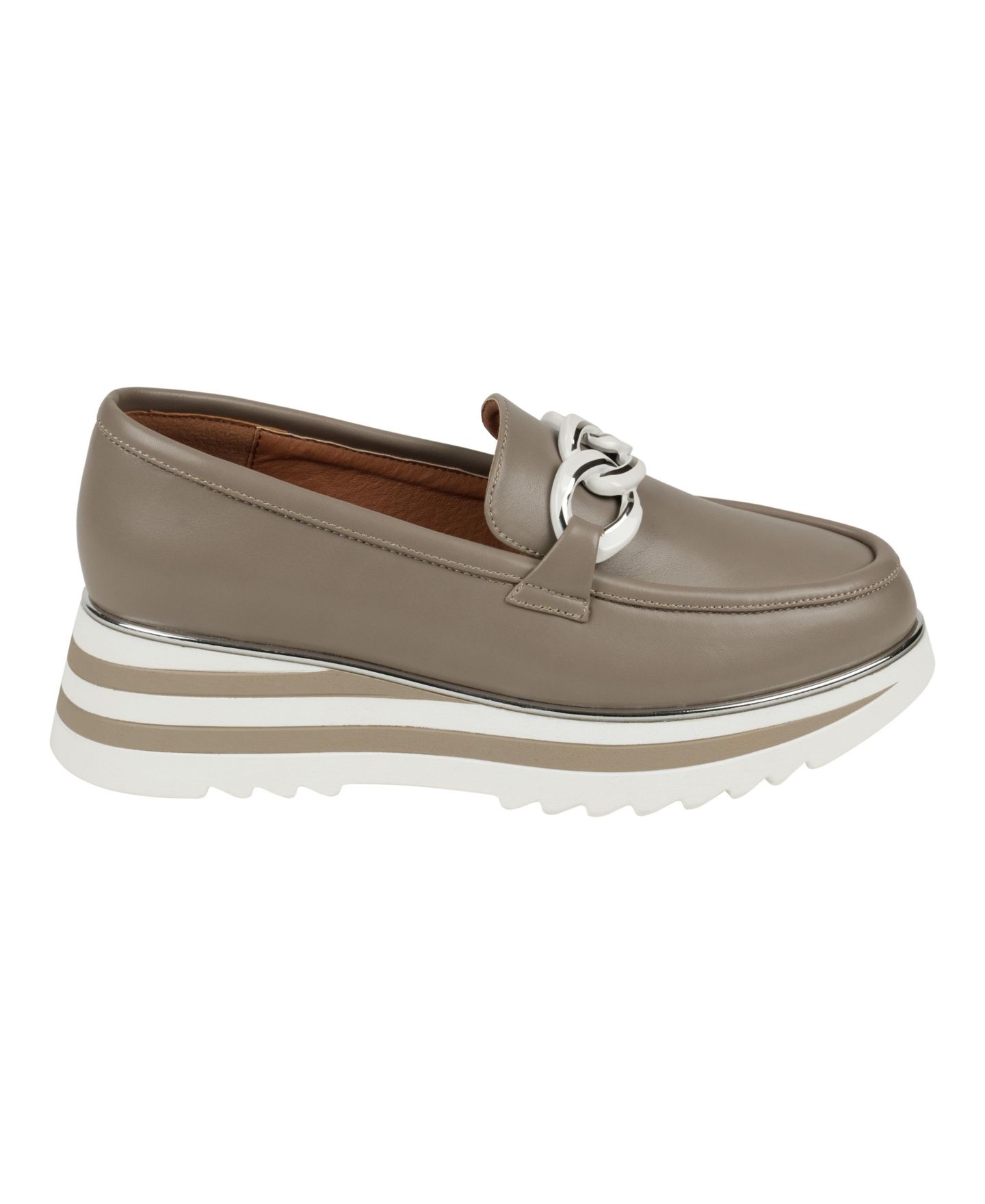 Женские туфли GC Shoes Geneva Chain Slip On Platform, цвет: Серо-коричневый — фото 2