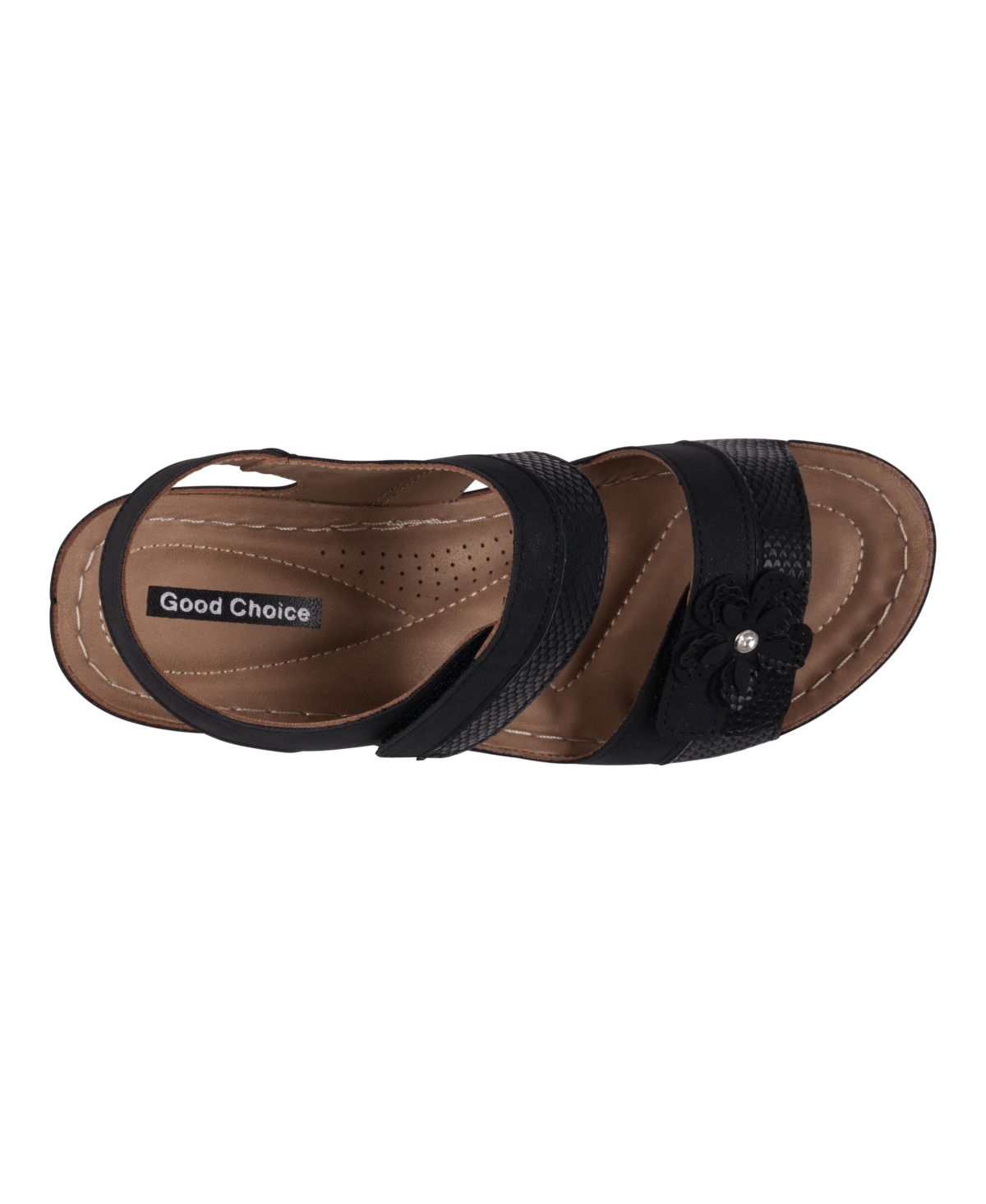 Gc Shoes Women's Tulip Stay-Put Double Band Flower Wedge Sandals