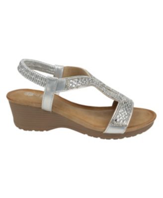 Women's Celestia Embellished Cut Out Slingback Wedge Sandals